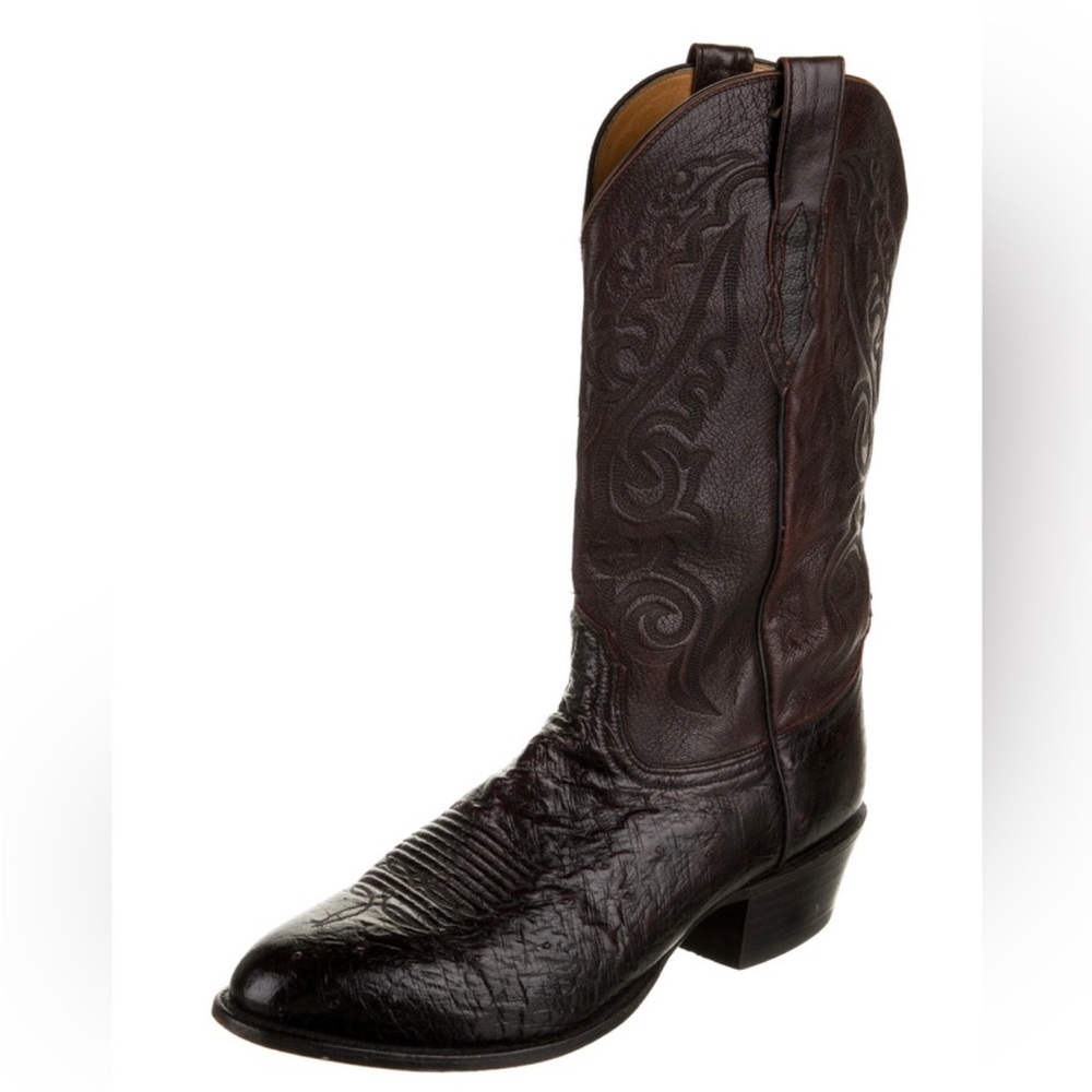 Men's brown leather Lucchese round-toe cowboy boots. Size 11. Beautiful boots!